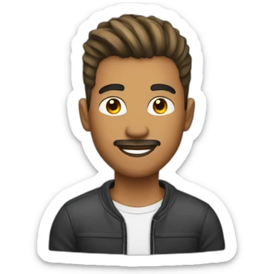 man with tapered fade hair cut sticker