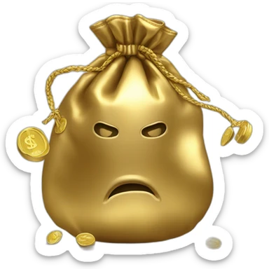 KICK BOXING GLOVES IN A GOLDEN MONEY BAG sticker