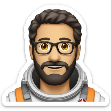 astronaut black-beard caucasian-man glasses sticker