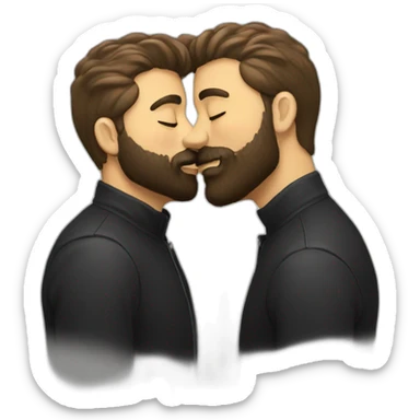 Gay bearded kiss sticker