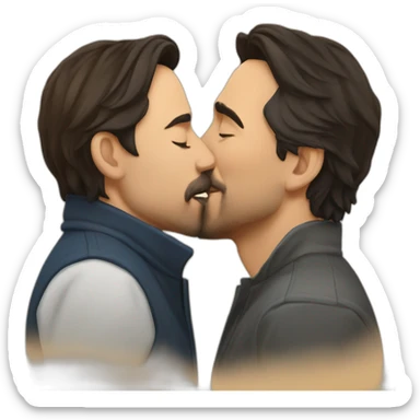 pablo iglesias and pedro sanchez kissing sticker
