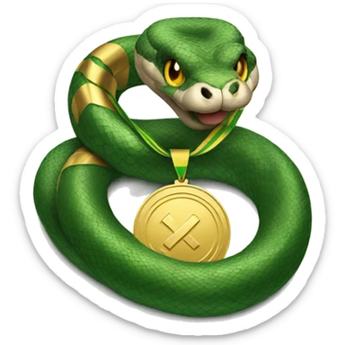 Big snake with a gold medal sticker