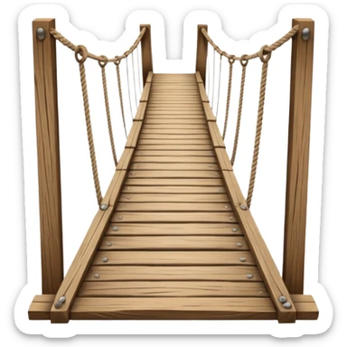 bridge made off rope and wood sticker