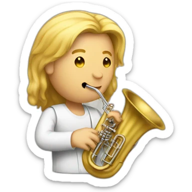 Longblondehair-male-with-tuba-musician sticker