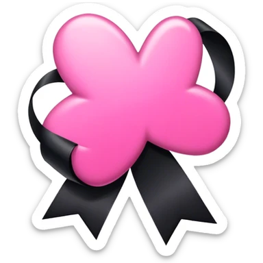 Various pink item with black ribbon sticker