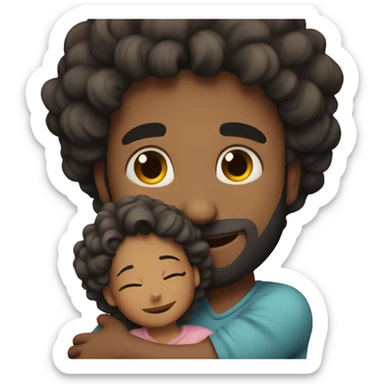 A man hugs his daughter tight sticker