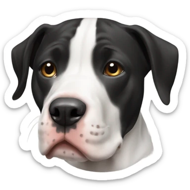 Black and white pit-bull mixed with basset hound sticker