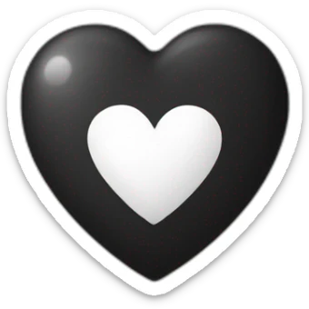 Coeur noir et blanc  sticker