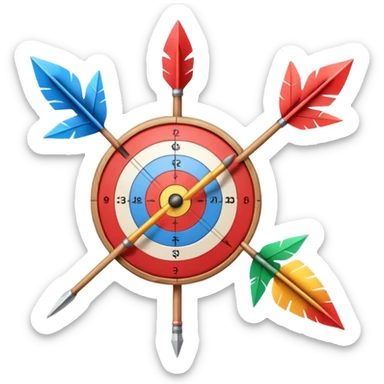 3 arrows at the center of a target sticker