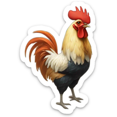 Rooster on the beach sticker
