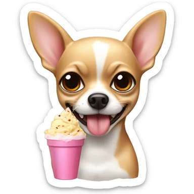 Chihuahua comiendo un helado  sticker