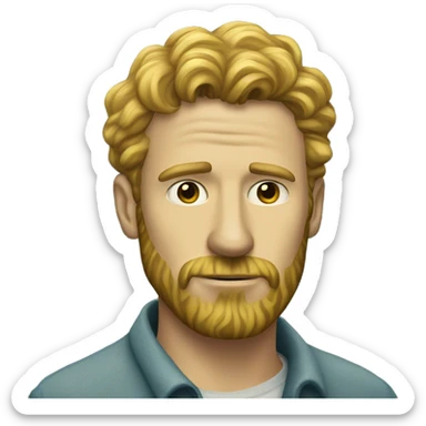 guy who looks like van gogh wearing  simlilar outfit as him sticker