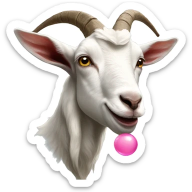 goat in profile blowing big bubble gum sticker