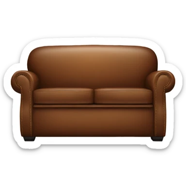 Smiling Brown Leather Couch sticker