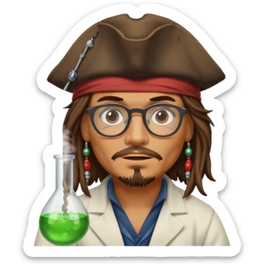 jack sparrow scientist sticker