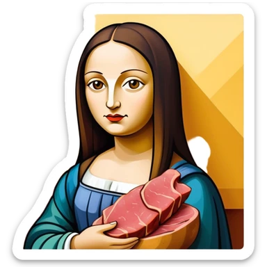 picasso abstract art mona lisa SPAM MEAT painting  sticker