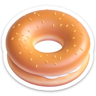 glossy and soft aesthetic bagel sticker