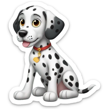 Dalmatian puppy sitting sticker