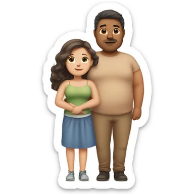 Chubby  girl with thin husband  sticker