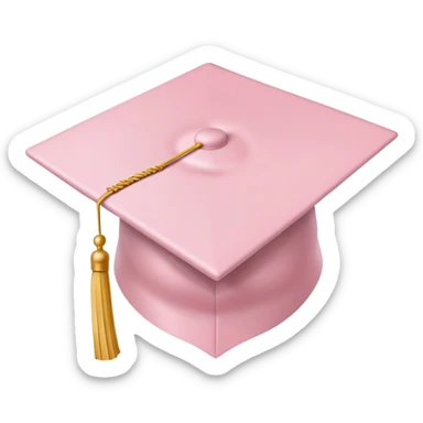 pale Pink graduation cap sticker