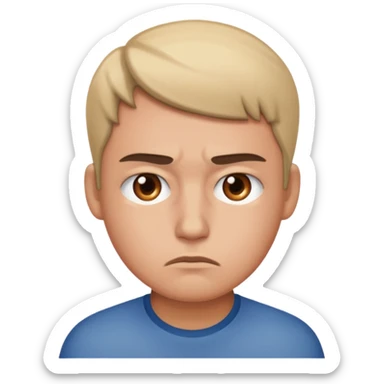 A serious disappointment face sticker