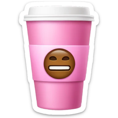 Pink coffee to go sticker