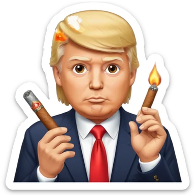 donald trump with a cigar sticker
