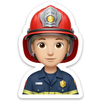 Fireman with earrings 
 sticker