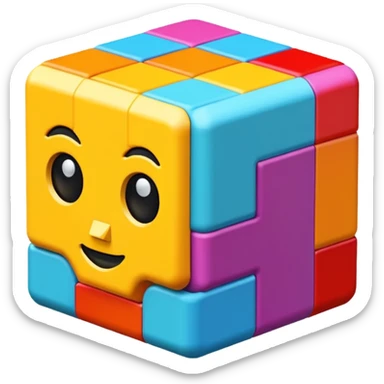 Pixeled style 3d sticker