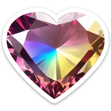 Heart shaped 56-carat mix color diamond sticker