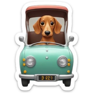Ginger sausage dog in a car sticker