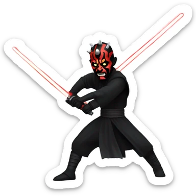 Darth Maul spinning his saber sticker