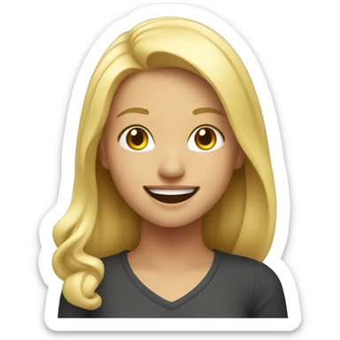 smiling blonde girl indoors sticker