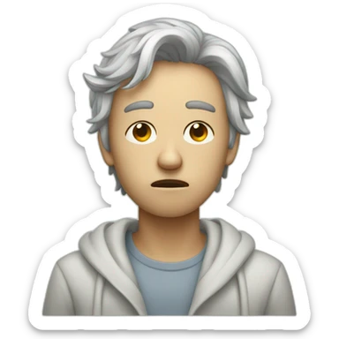 Feverish sick guy sticker