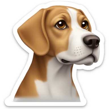 Brown and White Beagle Labrador Mix sticker