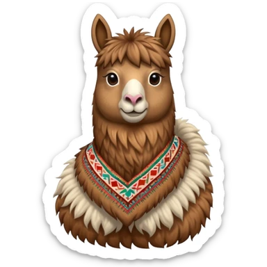 peruvian llama with andean details sticker