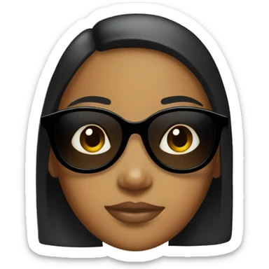 Tan girl with black girl shades on sticker