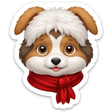 baby dog wears red scarf  sticker