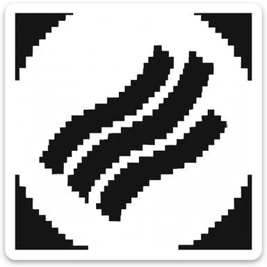 Enhance the pixel art by making the pixels larger to create a chunky pixel art effect while keeping the logo design clear and recognizable. Maintain the pixel art style but emphasize larger, blocky pixels for a bold and retro look. sticker