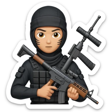 Ninja with an assault rifle  sticker