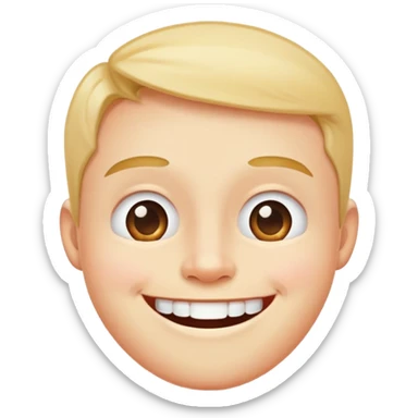 Smiling face with two front teeth and cross eyed sticker