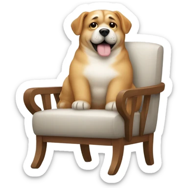 fat dog mix chair sticker