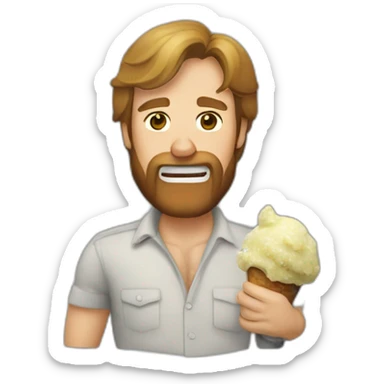 Chuck Norris mange une glace sticker