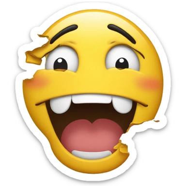 distorted smiley sticker