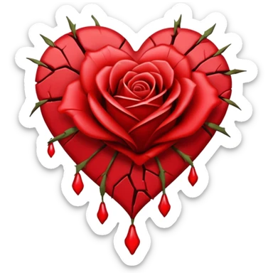 Put The Broken Hearts Emoji And Wilted Rose Emoji Together Between sticker