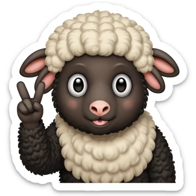 black sheep giving the middle finger sticker