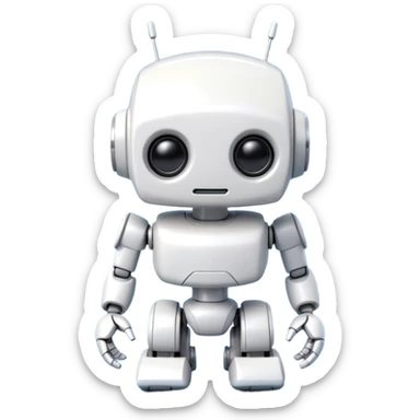 robot old cartoon simple kid toy white innocent funny gudget chatGPT adorable sticker