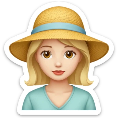 woman with a sun hat sticker