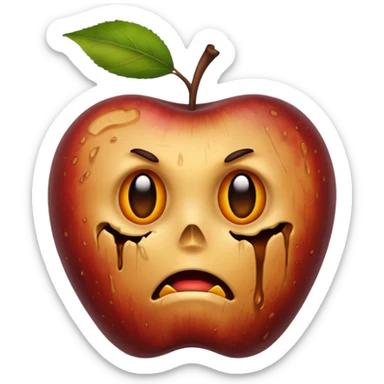 Rotten apple emoji no face sticker
