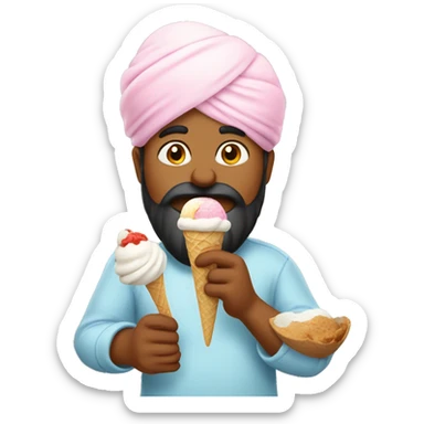 Punjabi eating ice cream sticker
